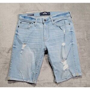 Hollister Jean Shorts Womens 28 Bermuda Skinny Stretch Denim Ladies 28x9 Blue